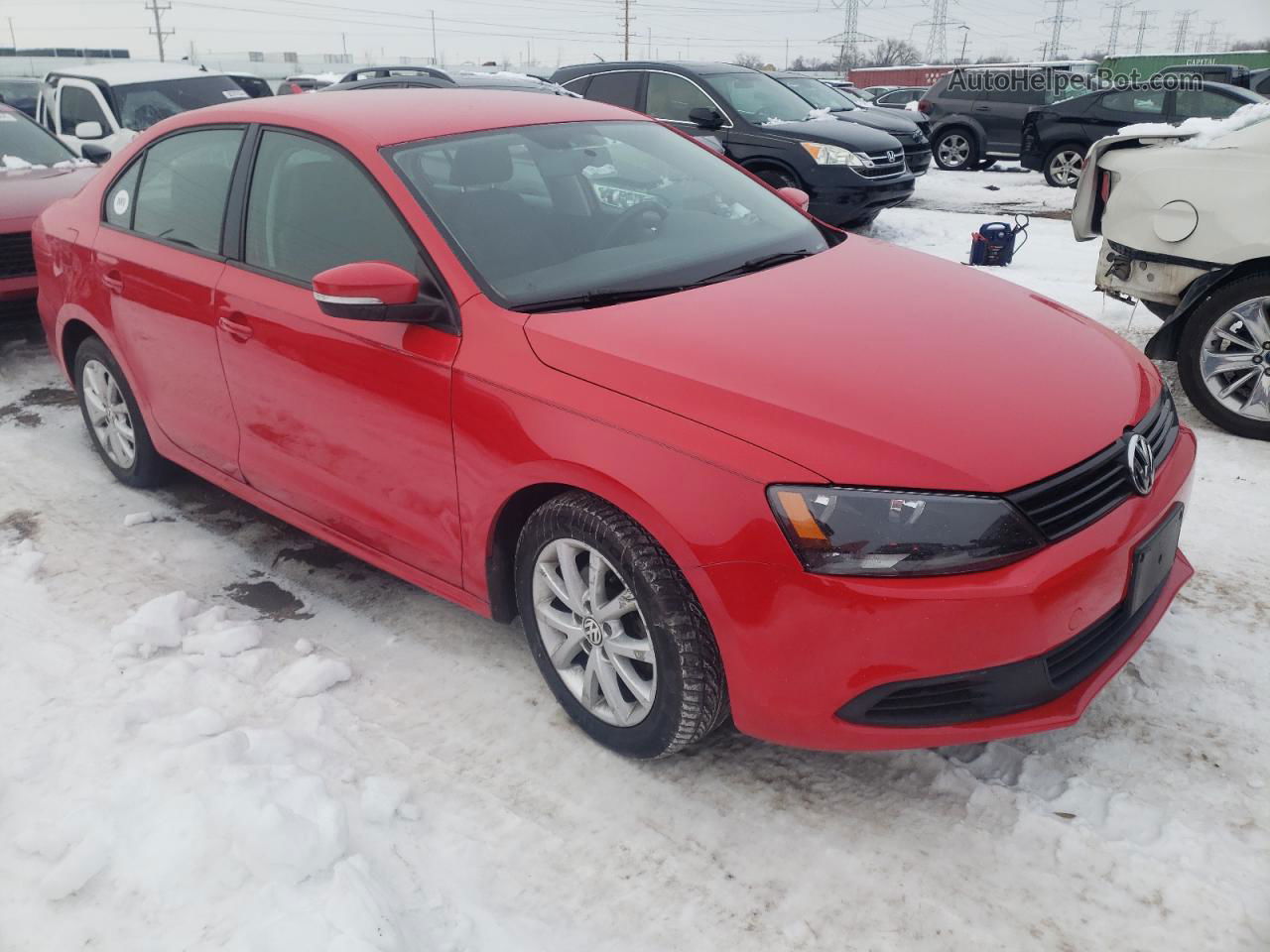 2012 Volkswagen Jetta Se Red vin: 3VWDP7AJ5CM386507