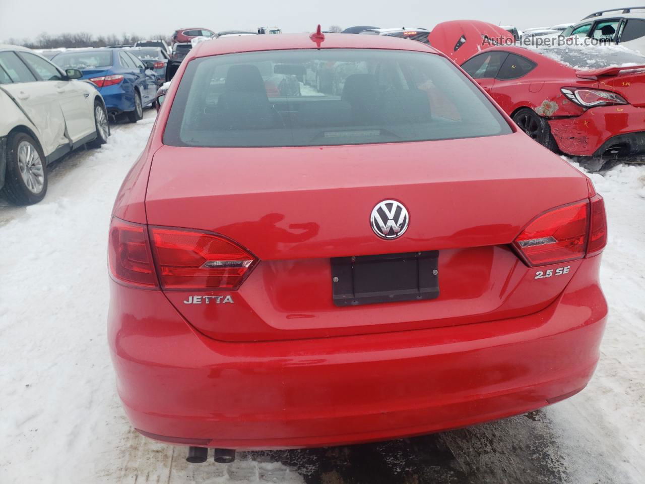 2012 Volkswagen Jetta Se Red vin: 3VWDP7AJ5CM386507