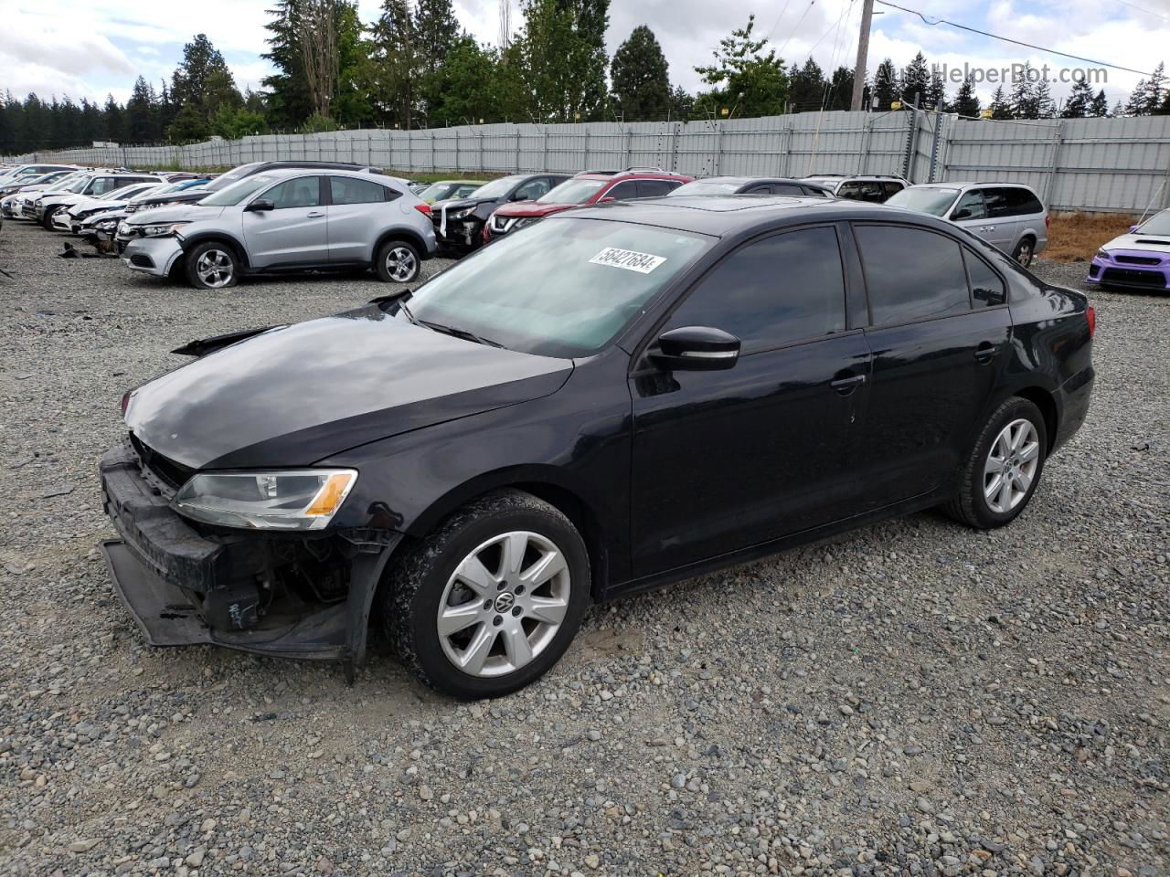 2012 Volkswagen Jetta Se Black vin: 3VWDP7AJ5CM398379