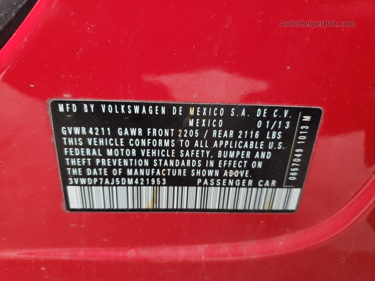 2013 Volkswagen Jetta Se Красный vin: 3VWDP7AJ5DM421953