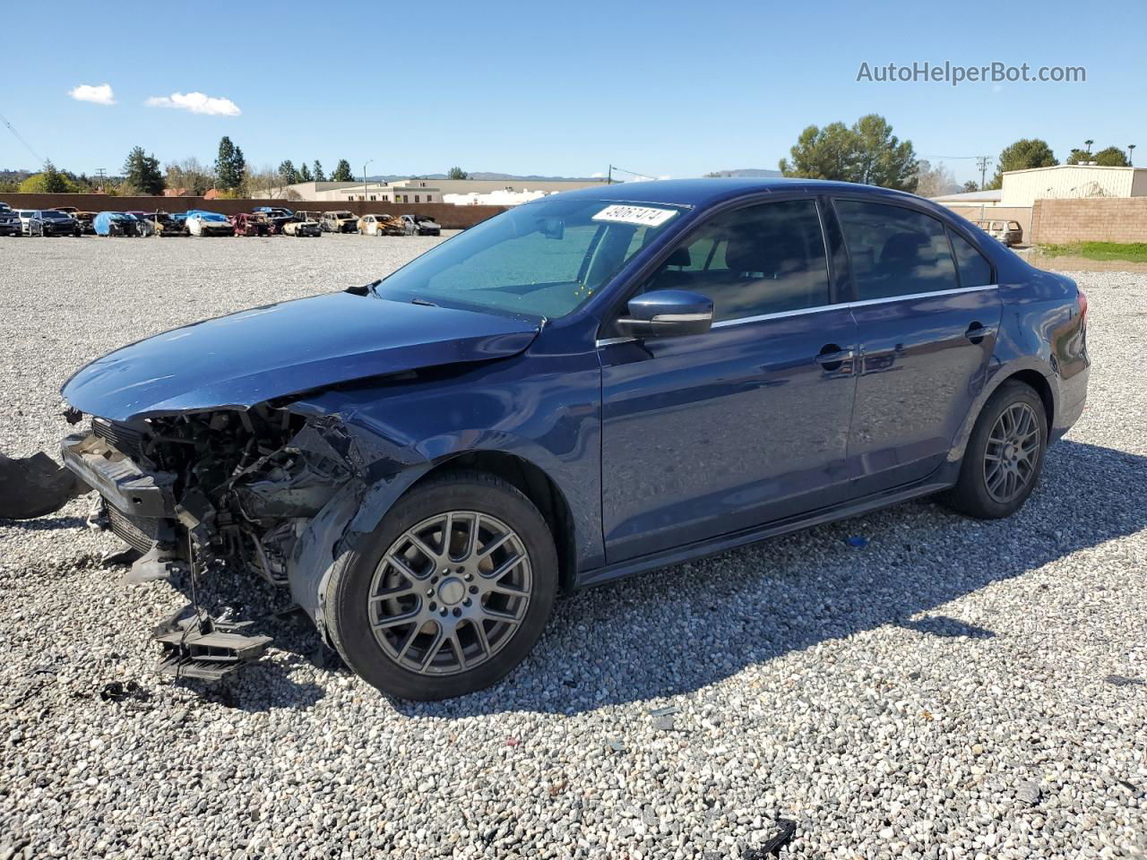 2013 Volkswagen Jetta Se Blue vin: 3VWDP7AJ6DM286692