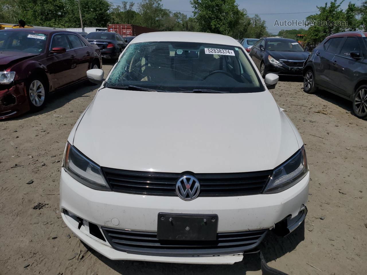 2012 Volkswagen Jetta Se White vin: 3VWDP7AJ7CM336028