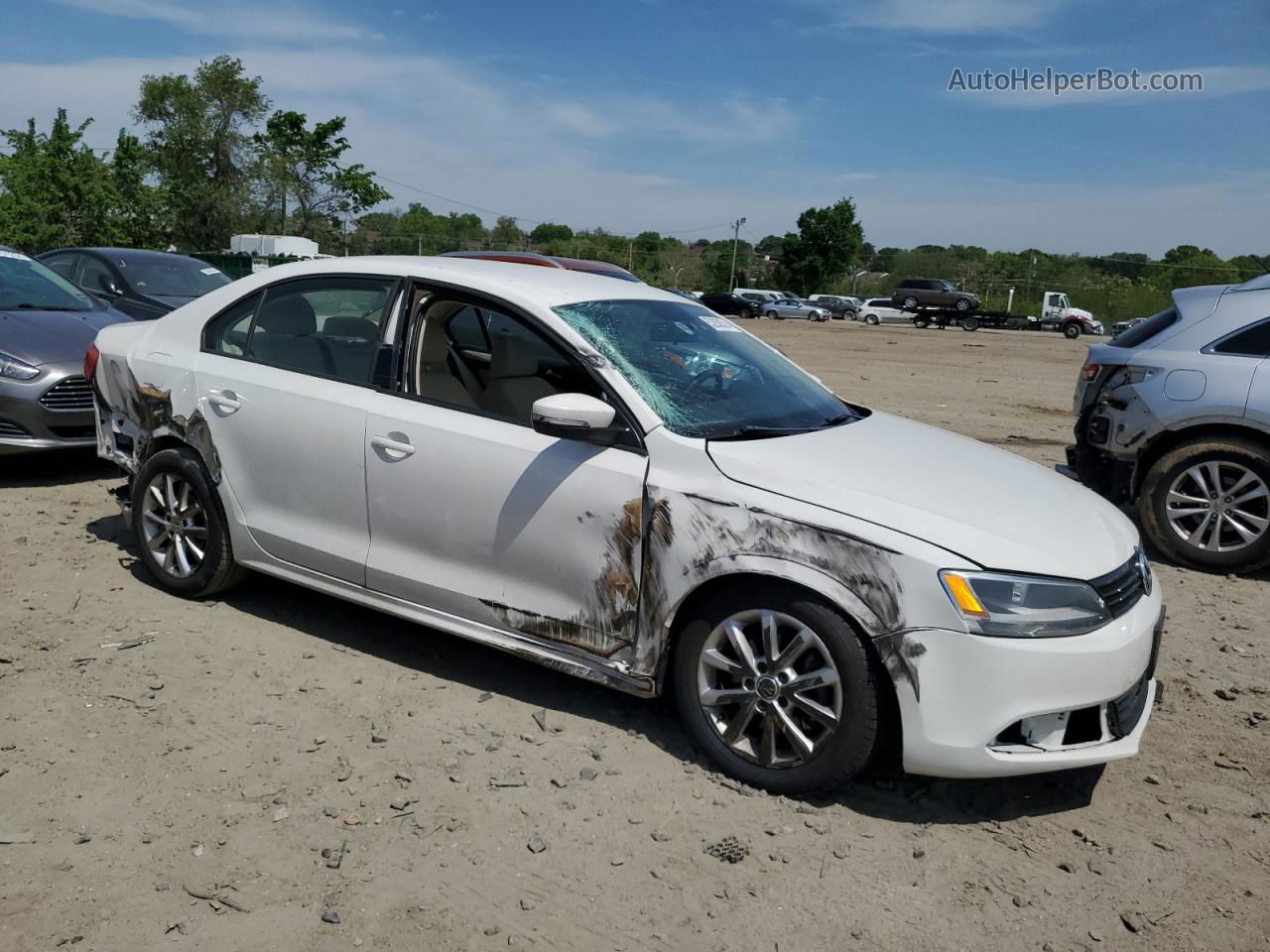 2012 Volkswagen Jetta Se White vin: 3VWDP7AJ7CM336028