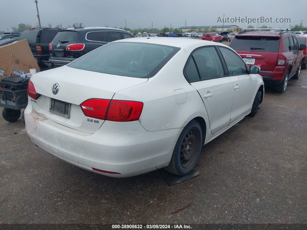 2012 Volkswagen Jetta 2.5l Se White vin: 3VWDP7AJ7CM362824