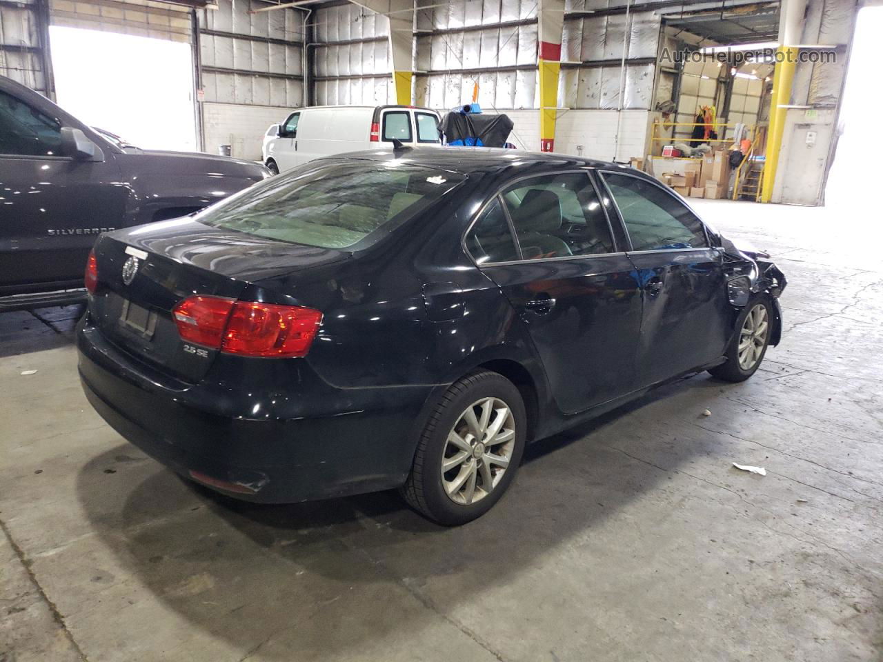 2012 Volkswagen Jetta Se Black vin: 3VWDP7AJ7CM415084