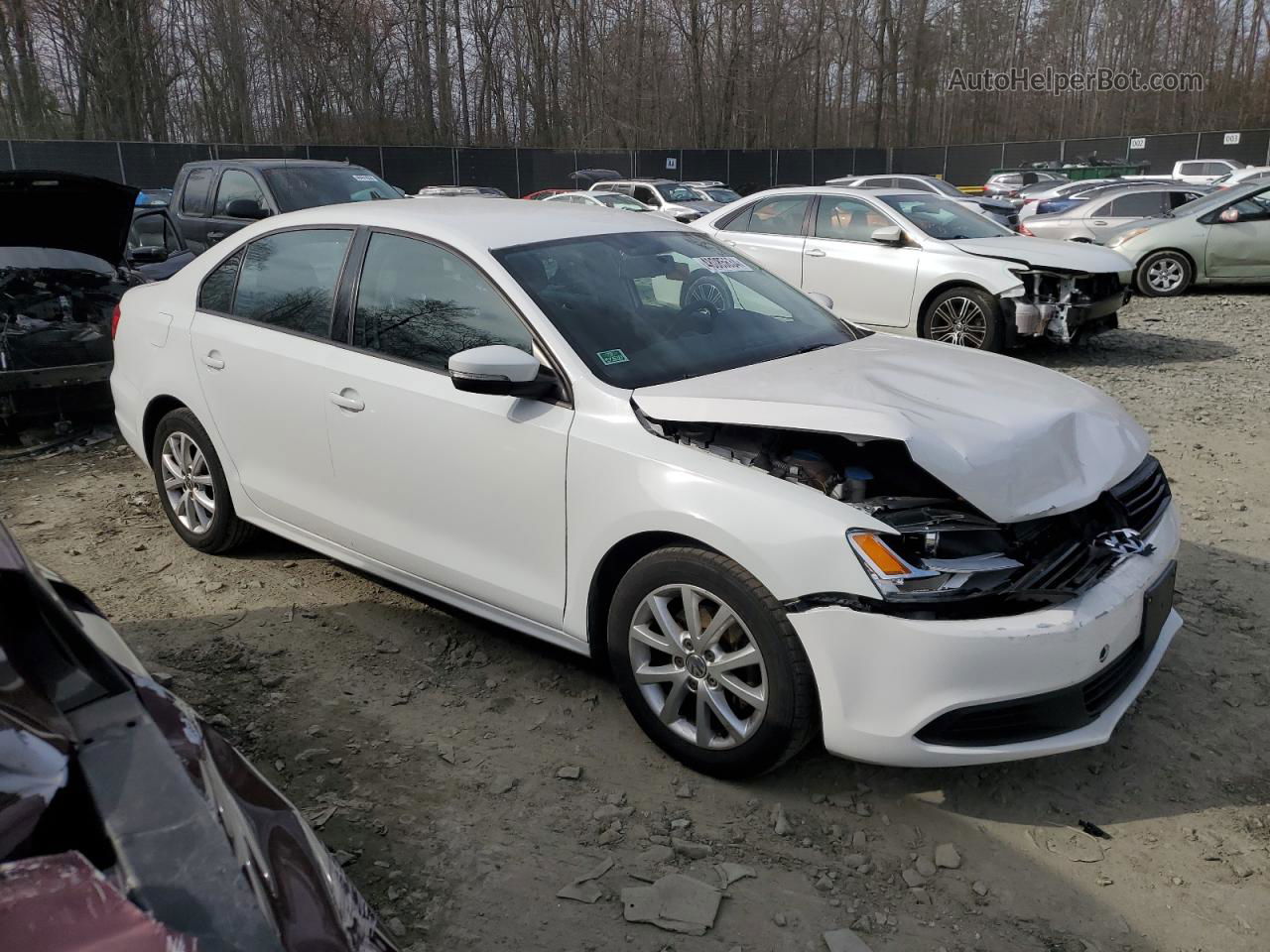 2012 Volkswagen Jetta Se White vin: 3VWDP7AJ7CM423167