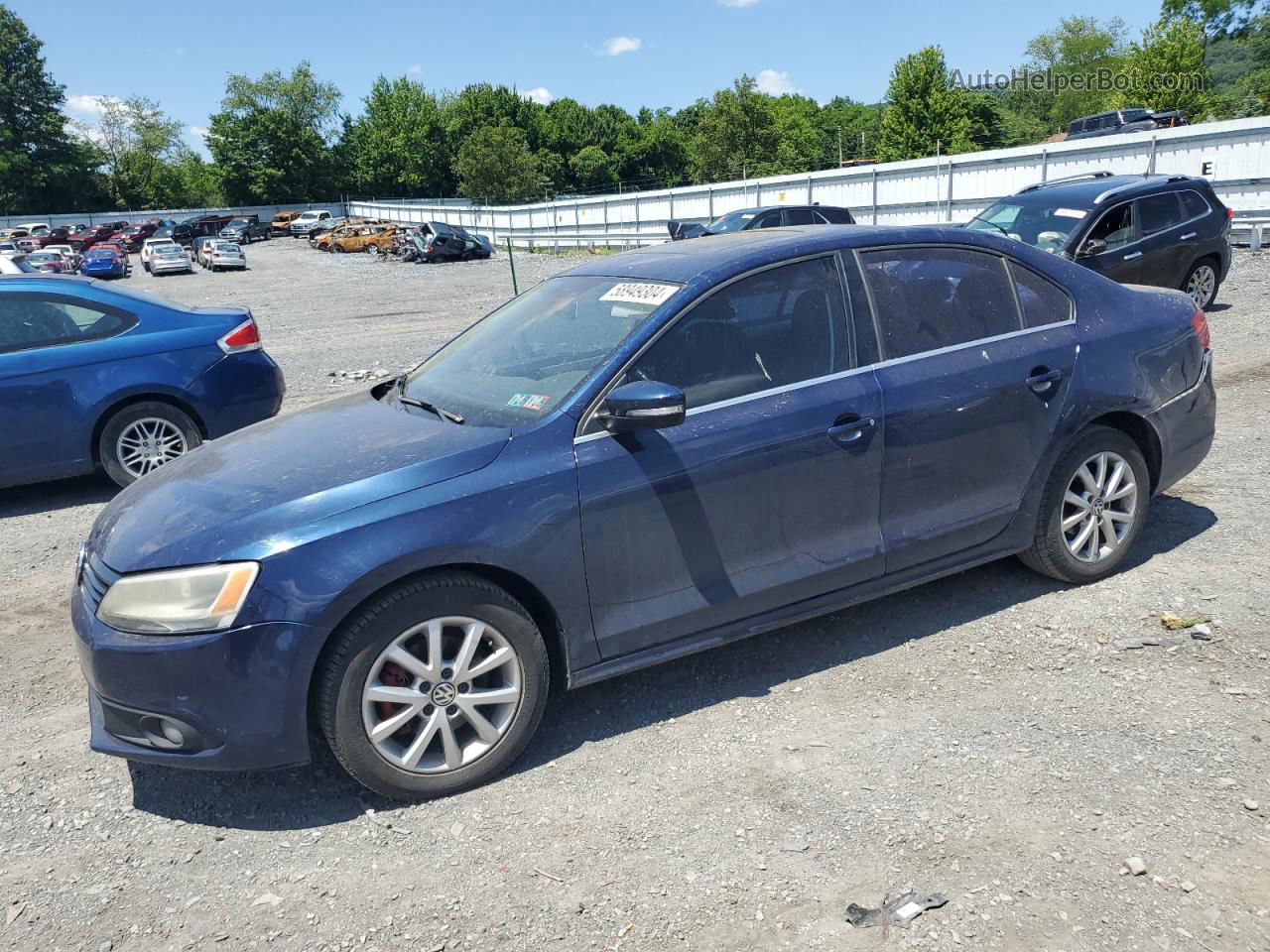 2013 Volkswagen Jetta Se Blue vin: 3VWDP7AJ7DM212455