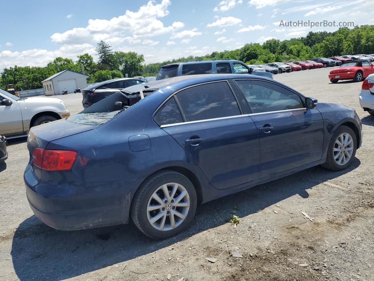 2013 Volkswagen Jetta Se Blue vin: 3VWDP7AJ7DM212455