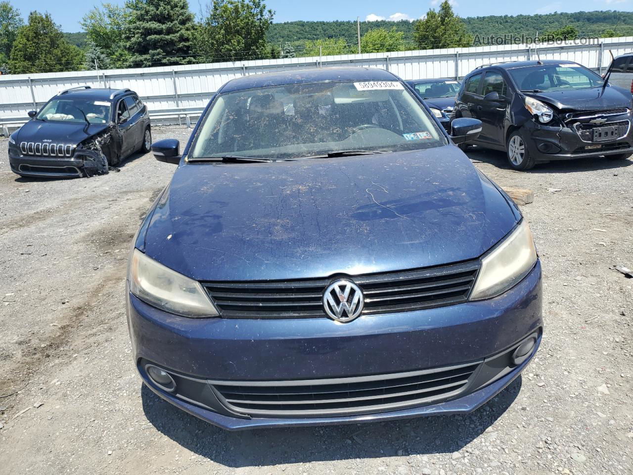 2013 Volkswagen Jetta Se Blue vin: 3VWDP7AJ7DM212455