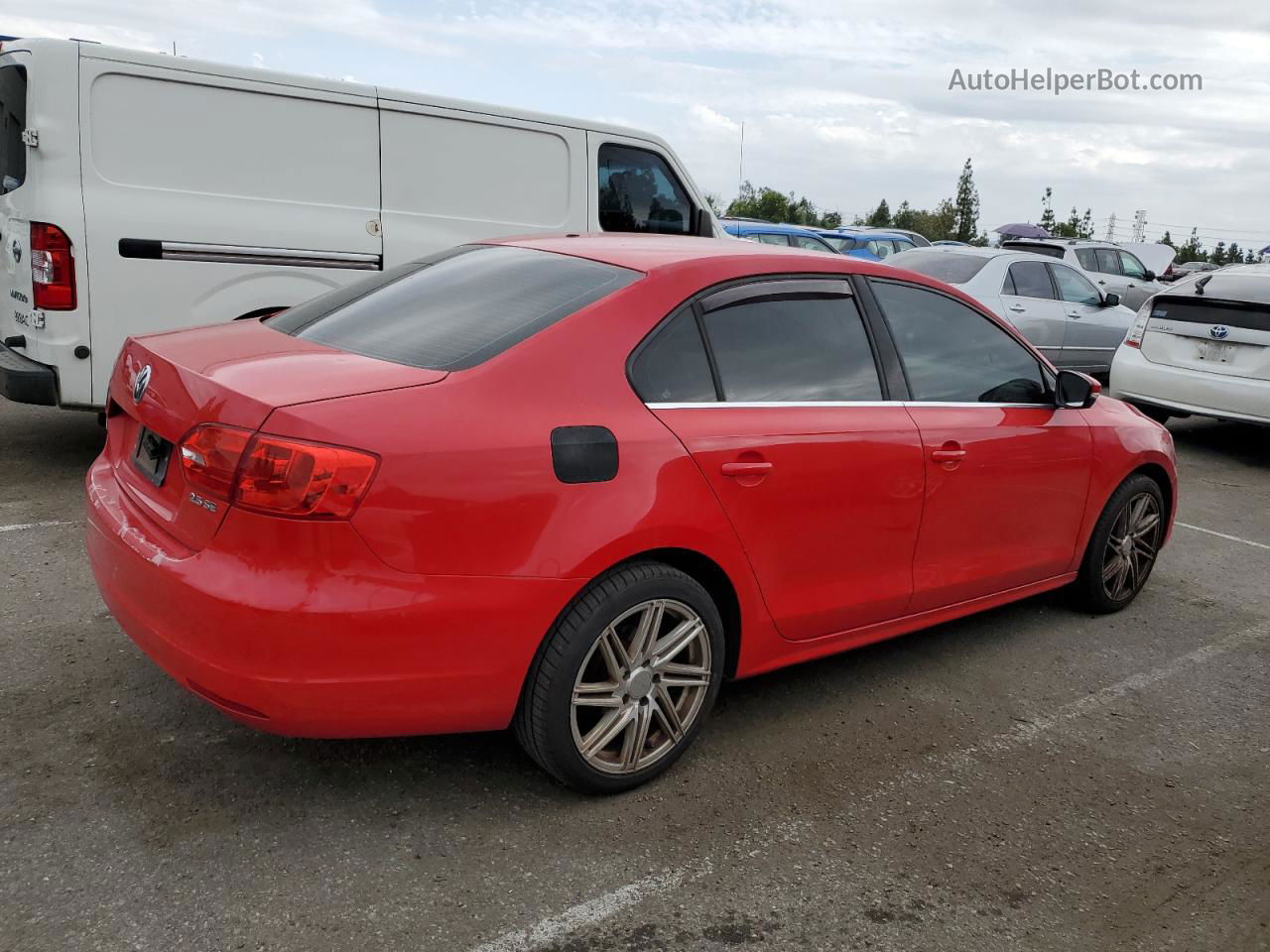 2013 Volkswagen Jetta Se Red vin: 3VWDP7AJ7DM245522