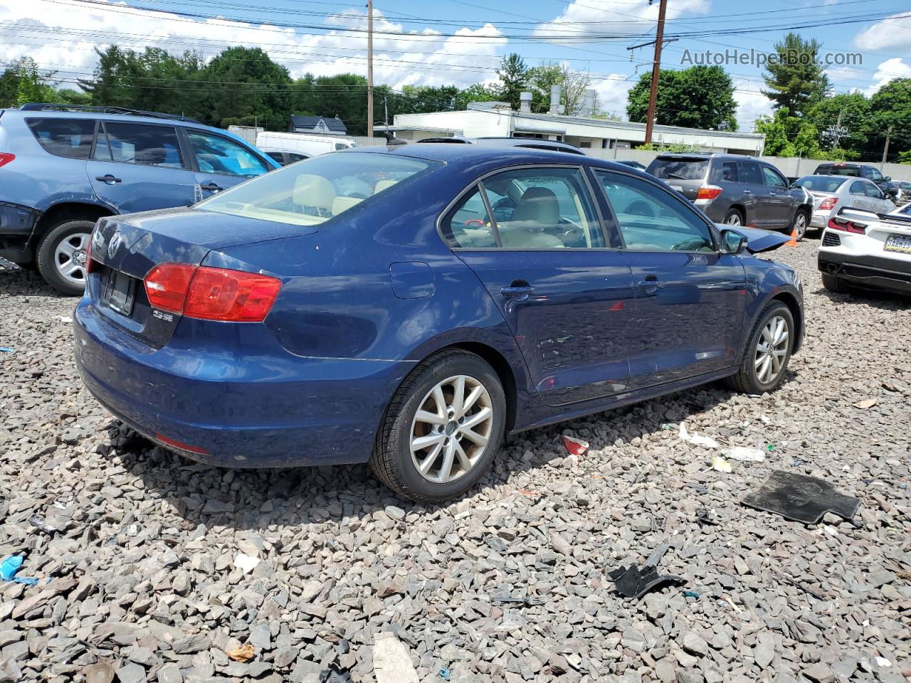 2012 Volkswagen Jetta Se Blue vin: 3VWDP7AJ8CM369460