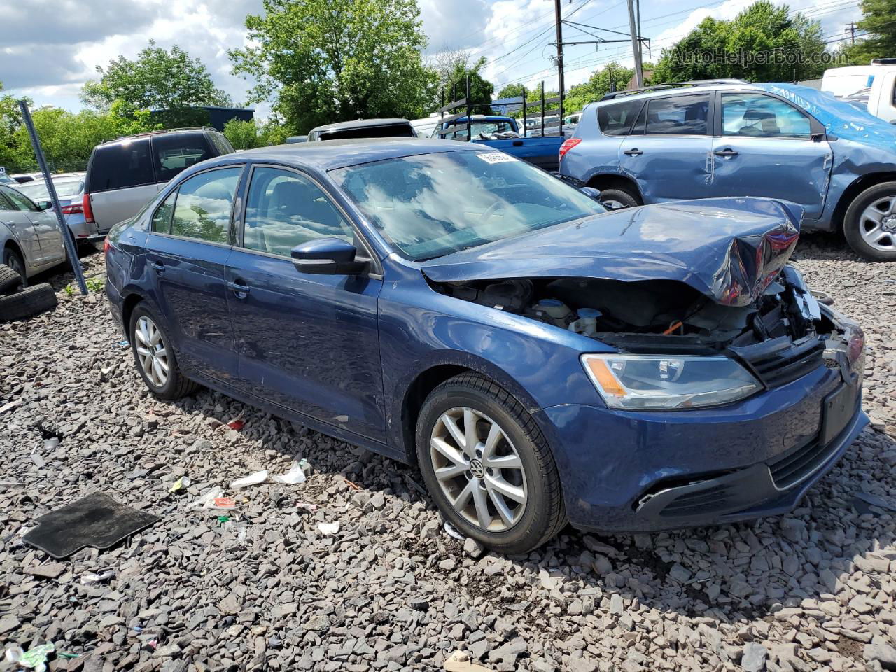 2012 Volkswagen Jetta Se Blue vin: 3VWDP7AJ8CM369460