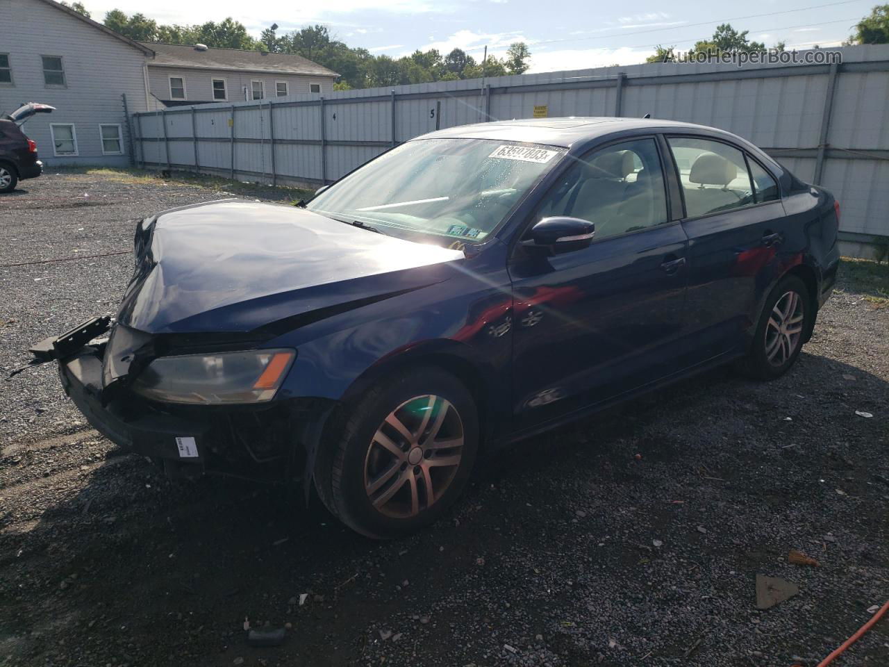 2012 Volkswagen Jetta Se Blue vin: 3VWDP7AJ8CM374304