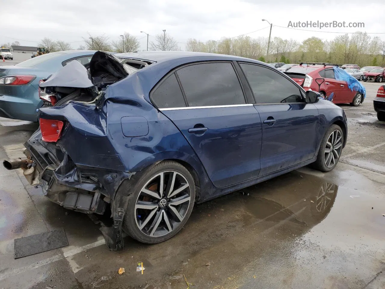 2013 Volkswagen Jetta Se Blue vin: 3VWDP7AJ8DM402863