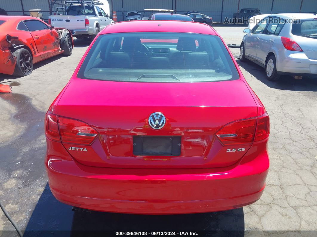 2012 Volkswagen Jetta 2.5l Se Red vin: 3VWDP7AJXCM030151