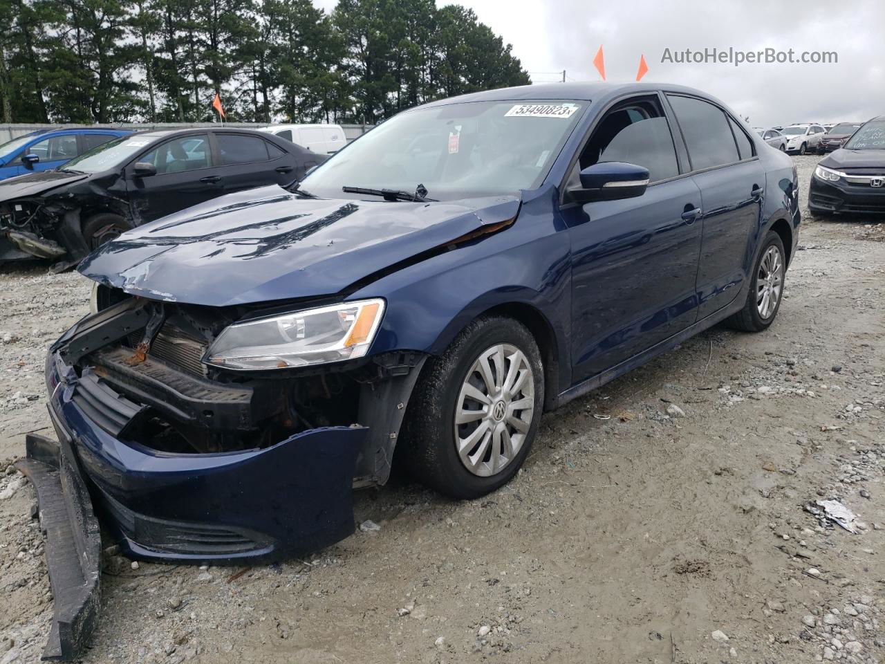 2012 Volkswagen Jetta Se Blue vin: 3VWDP7AJXCM319465