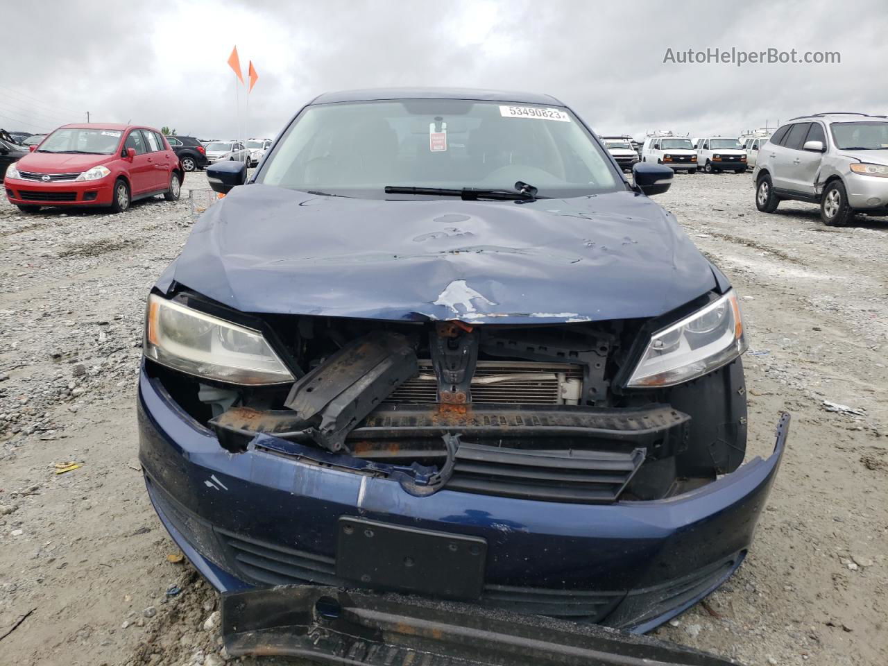 2012 Volkswagen Jetta Se Blue vin: 3VWDP7AJXCM319465