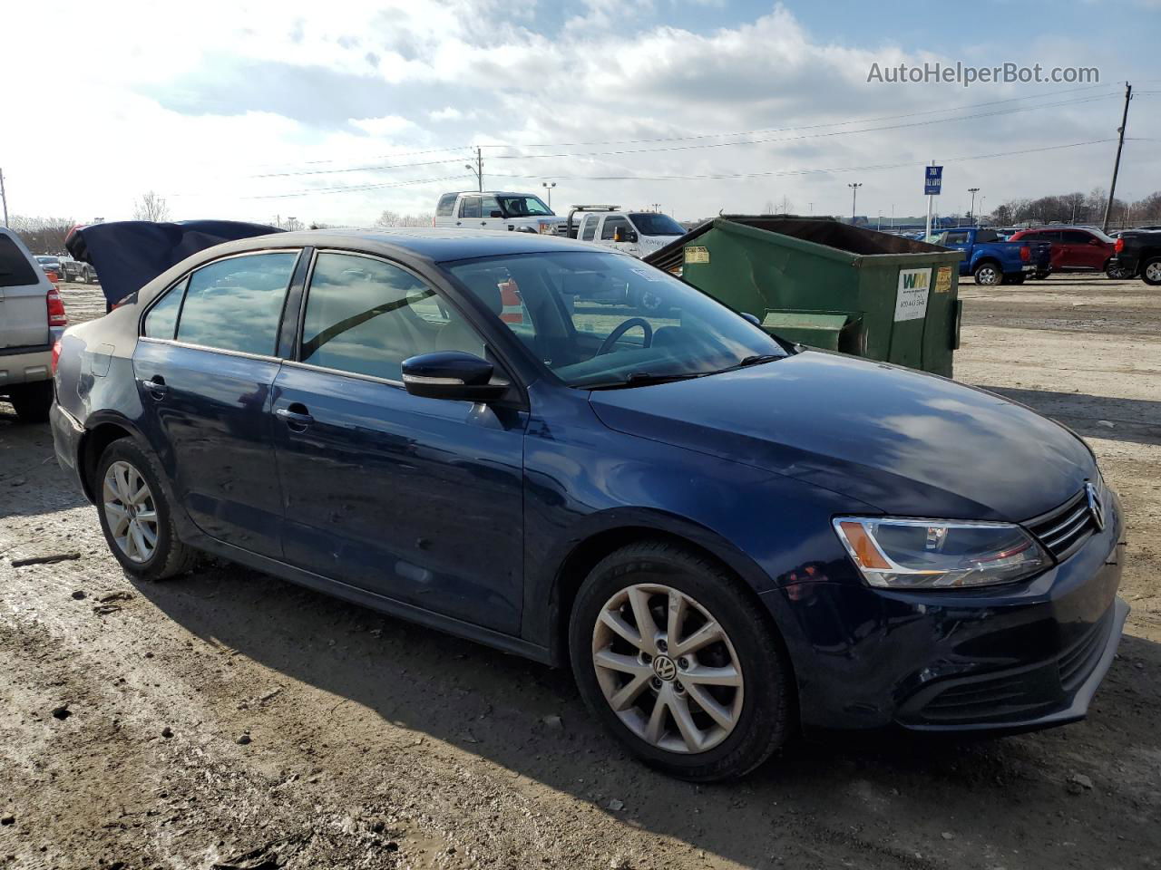 2012 Volkswagen Jetta Se Blue vin: 3VWDP7AJXCM373705