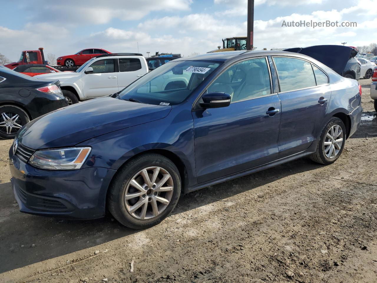 2012 Volkswagen Jetta Se Blue vin: 3VWDP7AJXCM373705