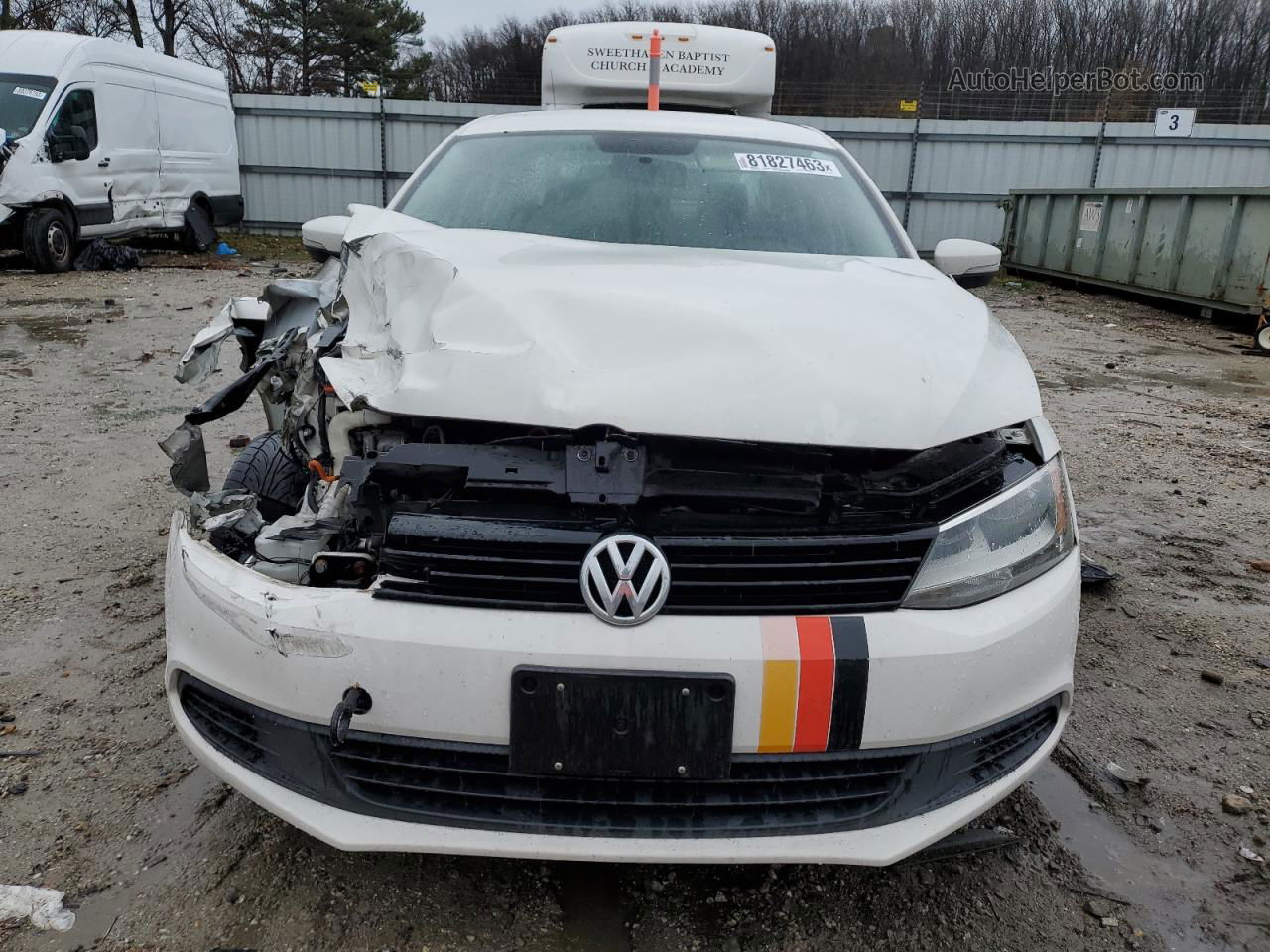 2012 Volkswagen Jetta Se White vin: 3VWDP7AJXCM461847