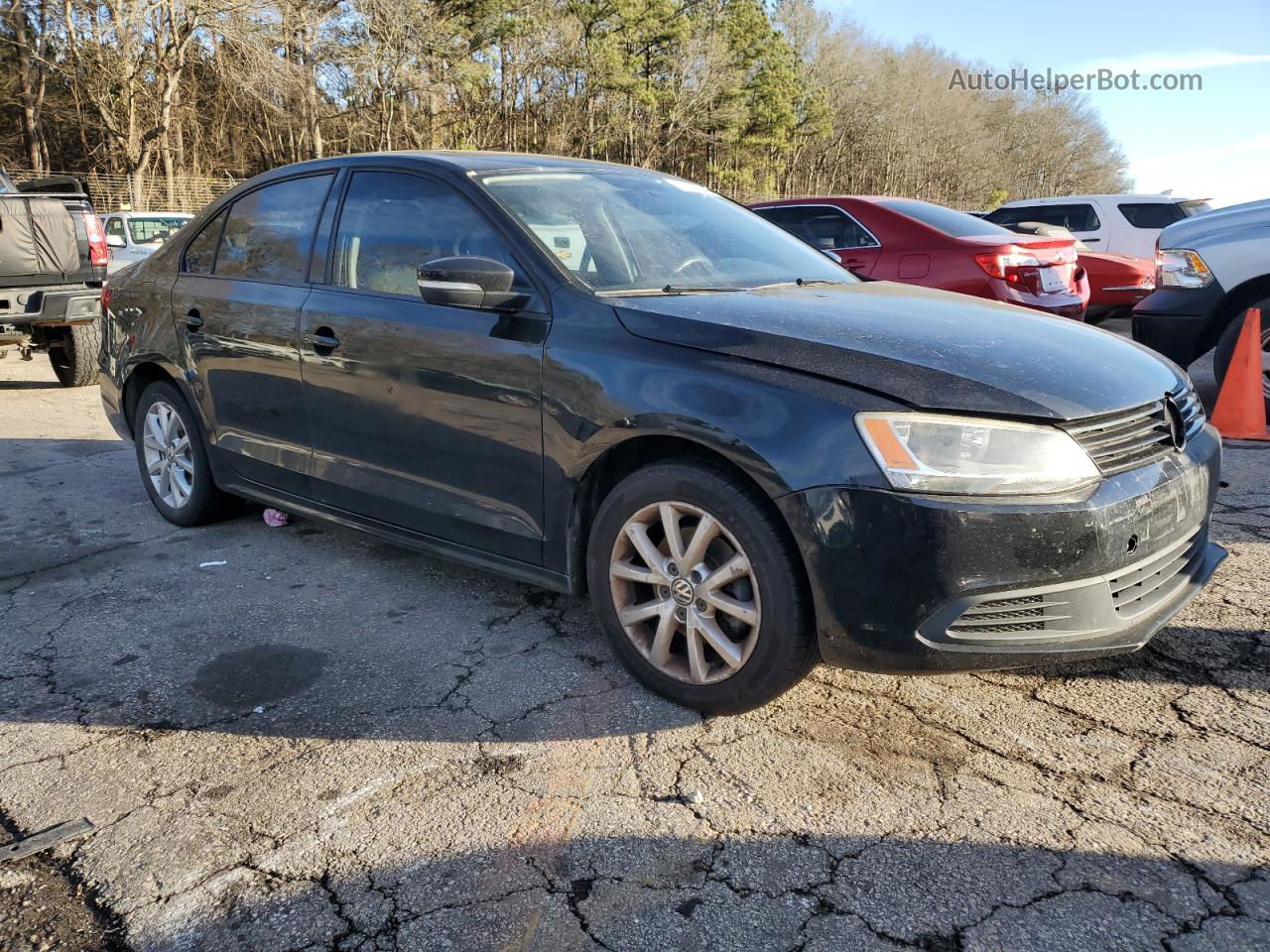 2011 Volkswagen Jetta Se Black vin: 3VWDX7AJ0BM309316