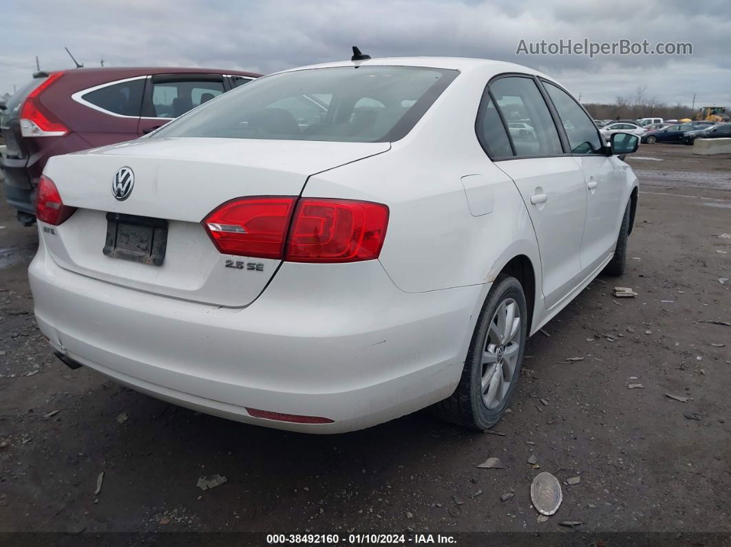 2012 Volkswagen Jetta 2.5l Se White vin: 3VWDX7AJ0CM383479