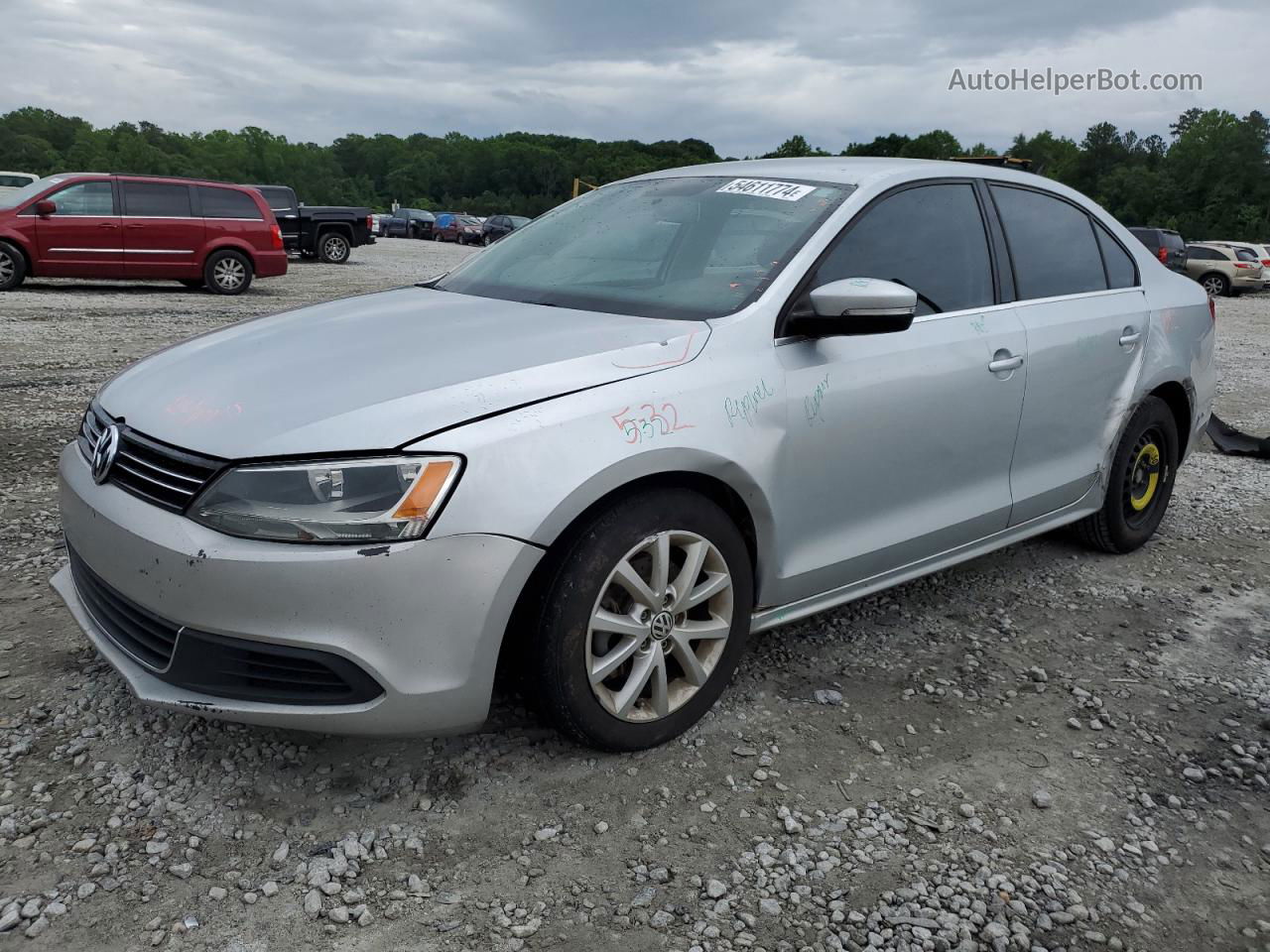 2013 Volkswagen Jetta Se Silver vin: 3VWDX7AJ0DM431855