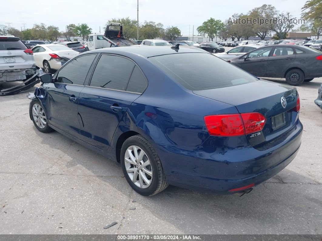 2011 Volkswagen Jetta 2.5l Se Blue vin: 3VWDX7AJ1BM009476