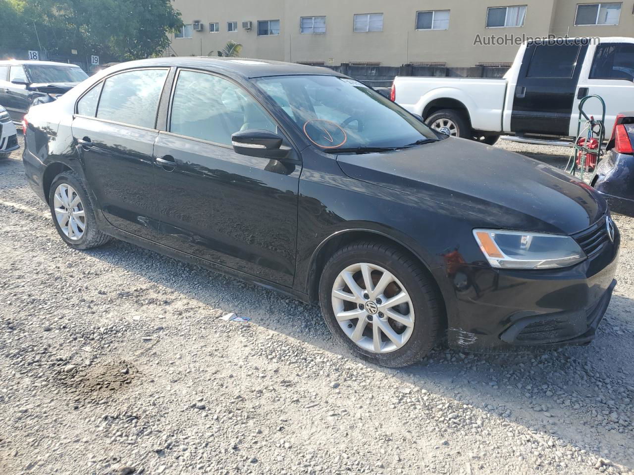 2011 Volkswagen Jetta Se Black vin: 3VWDX7AJ1BM107097