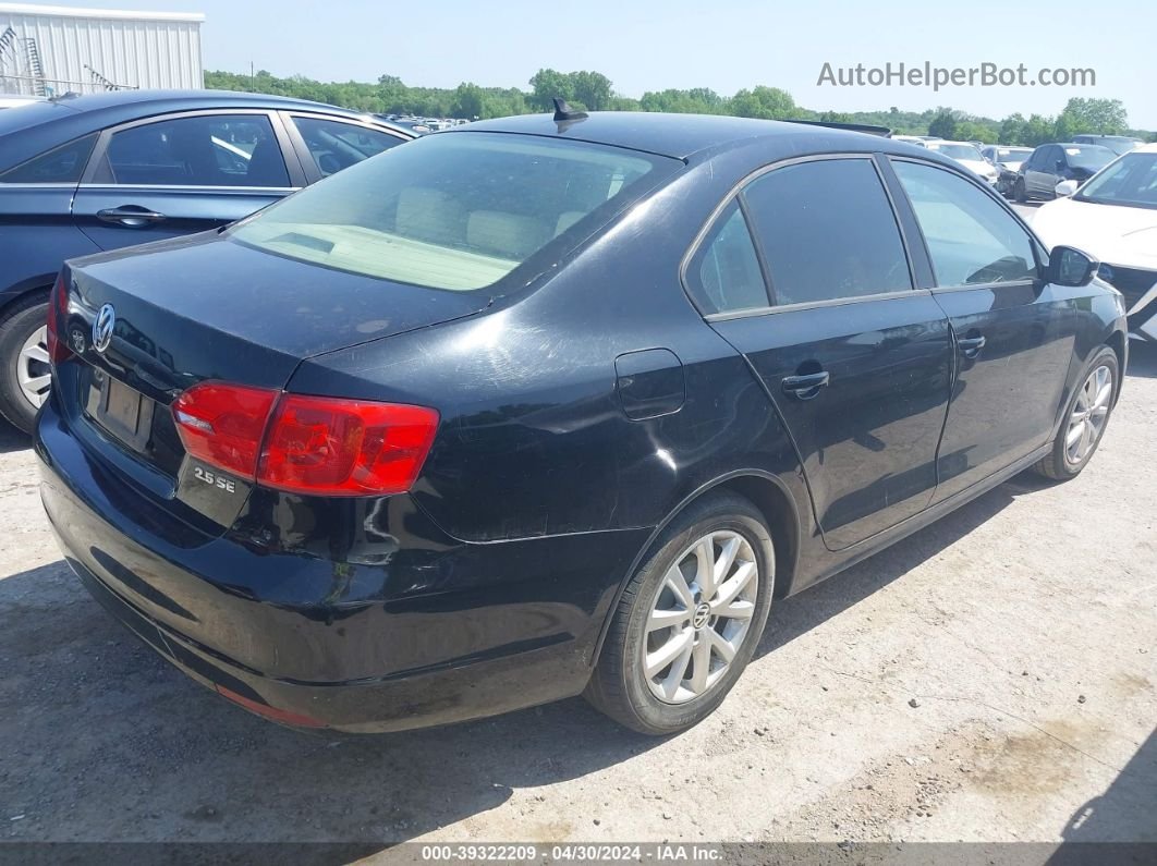 2011 Volkswagen Jetta 2.5l Se Black vin: 3VWDX7AJ1BM331079