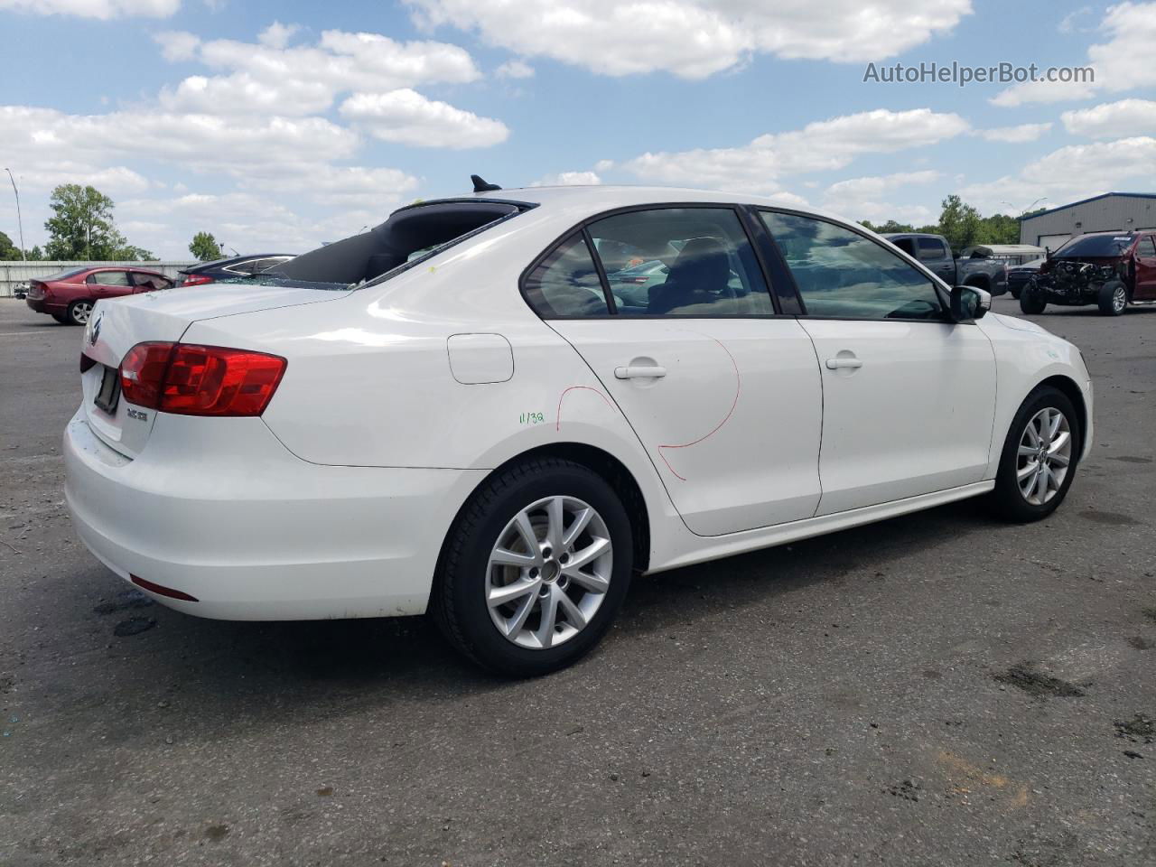 2012 Volkswagen Jetta Se White vin: 3VWDX7AJ1CM316812