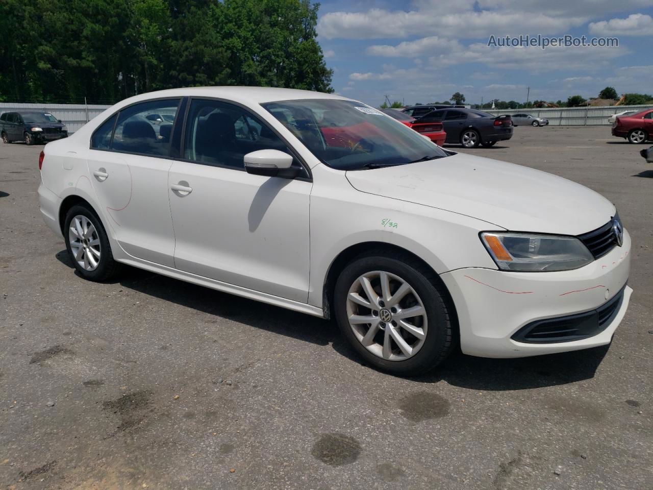 2012 Volkswagen Jetta Se White vin: 3VWDX7AJ1CM316812