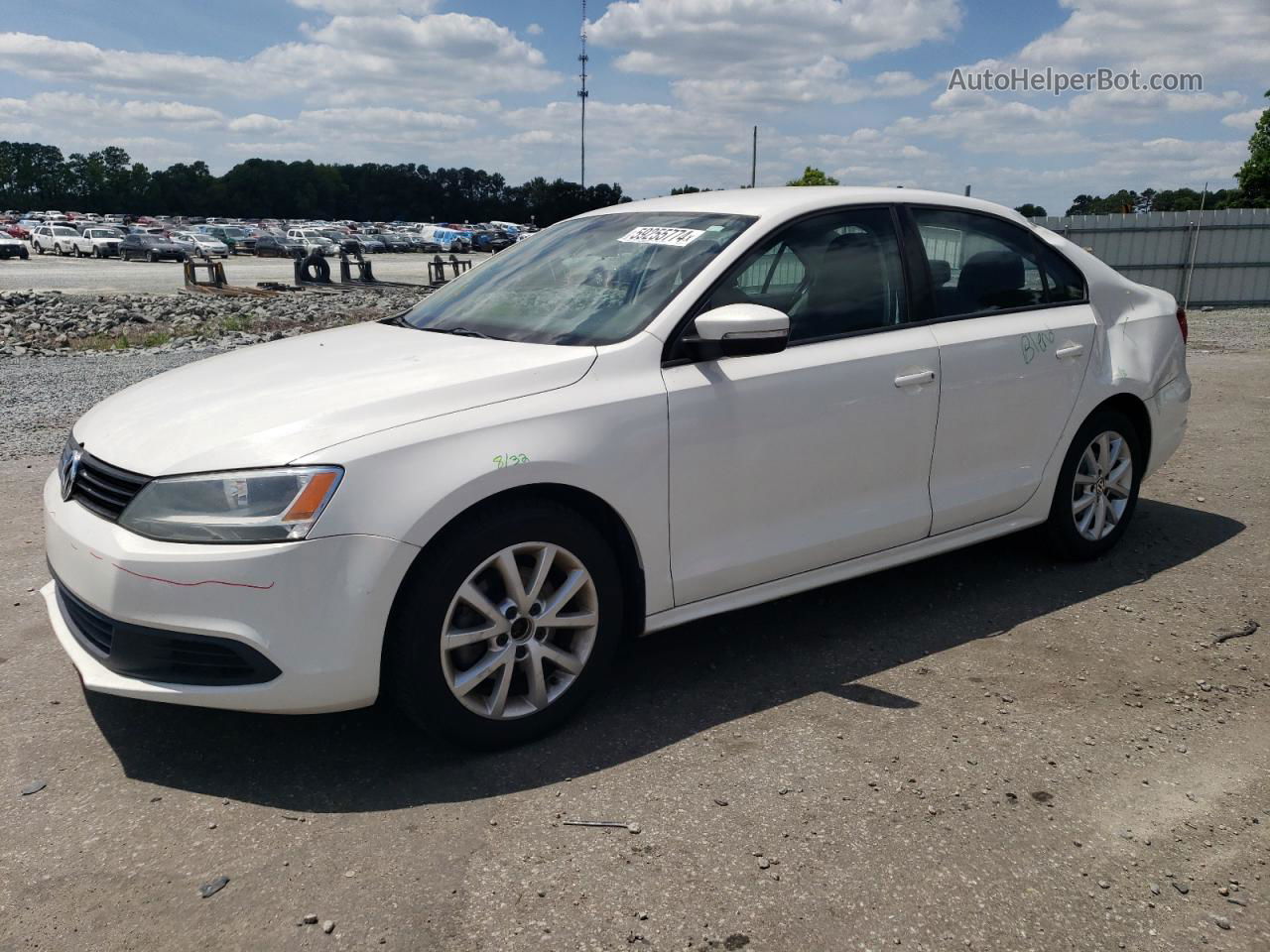 2012 Volkswagen Jetta Se White vin: 3VWDX7AJ1CM316812