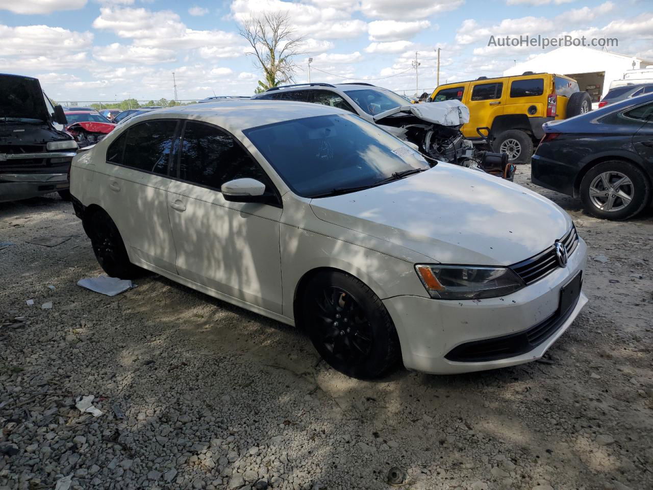 2012 Volkswagen Jetta Se White vin: 3VWDX7AJ1CM380753