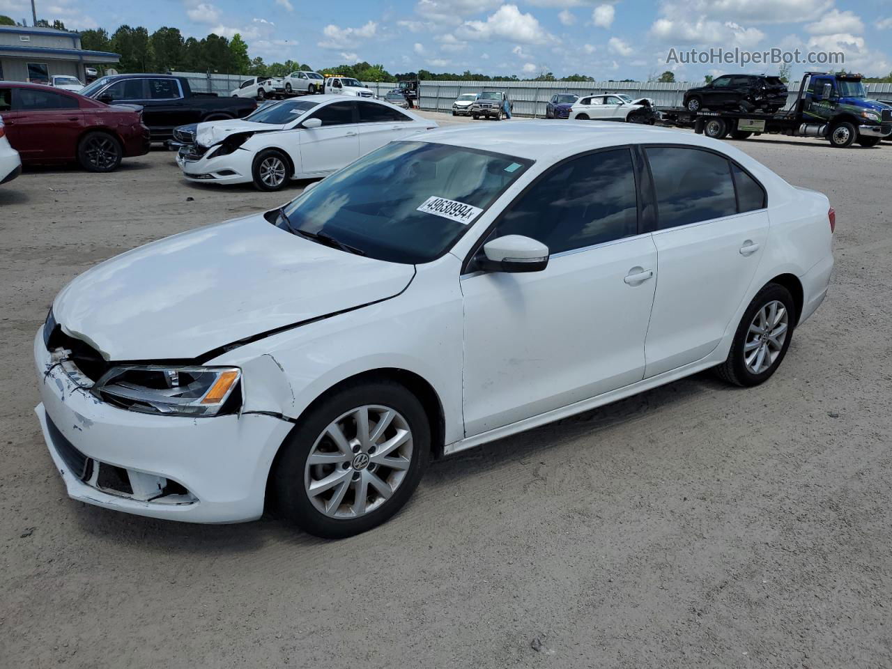 2013 Volkswagen Jetta Se White vin: 3VWDX7AJ1DM286390