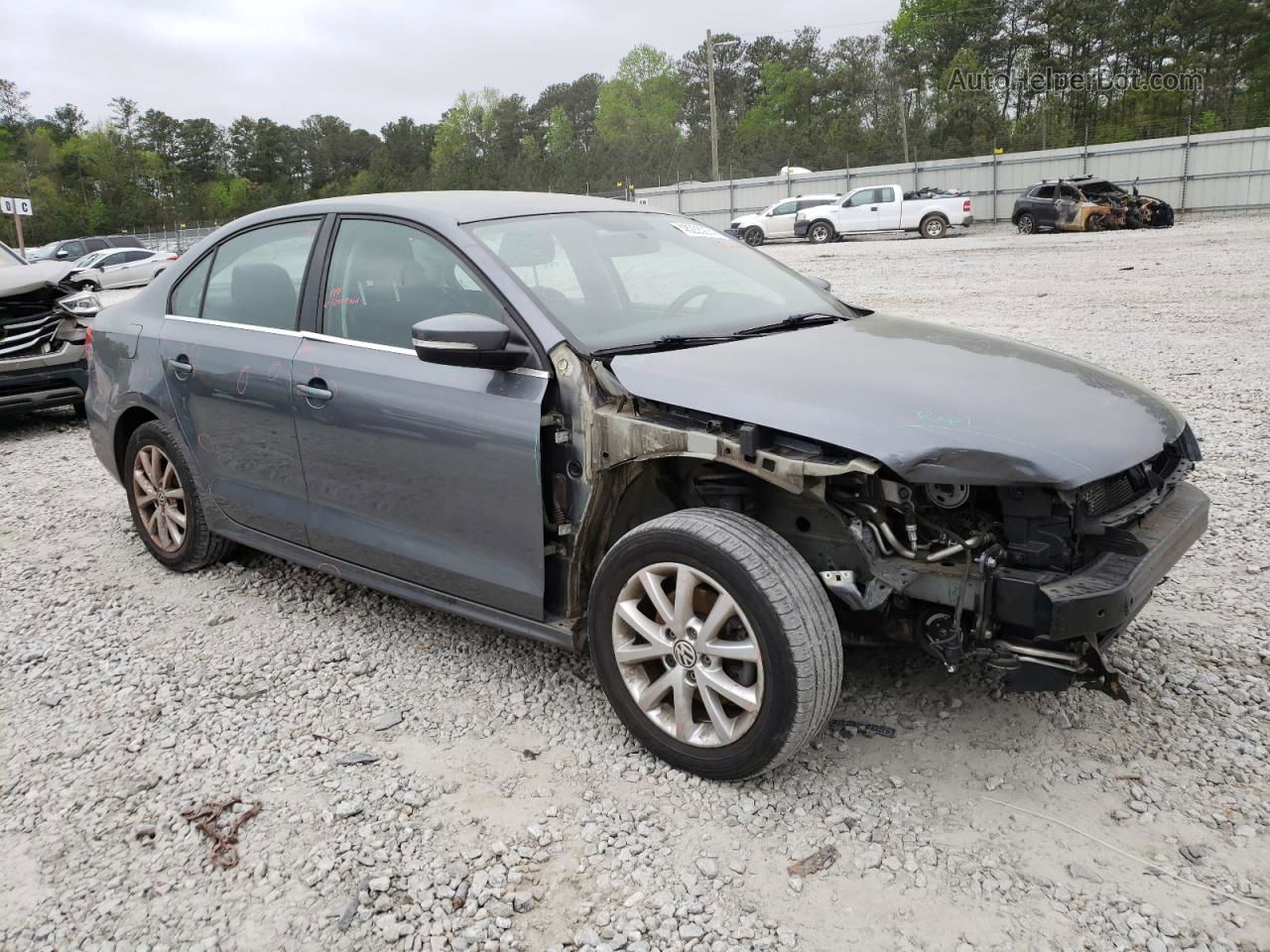 2013 Volkswagen Jetta Se Gray vin: 3VWDX7AJ1DM422422