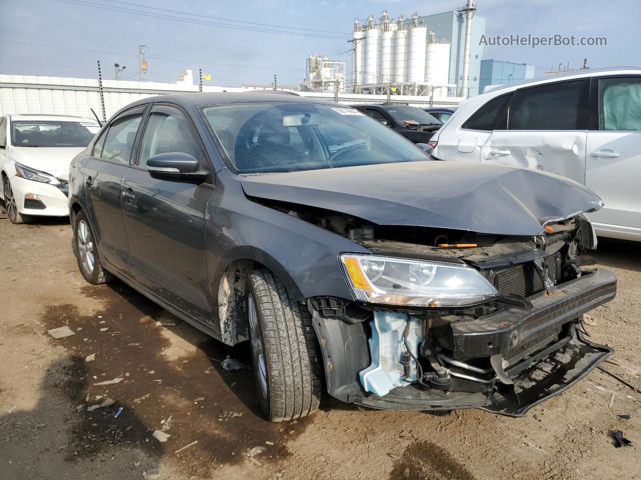 2012 Volkswagen Jetta Se Gray vin: 3VWDX7AJ2CM457582