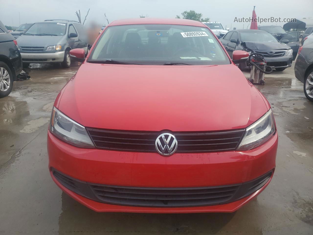 2012 Volkswagen Jetta Se Red vin: 3VWDX7AJ2CM459817