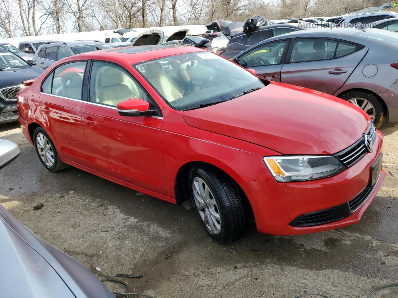 2013 Volkswagen Jetta Se Красный vin: 3VWDX7AJ2DM360321