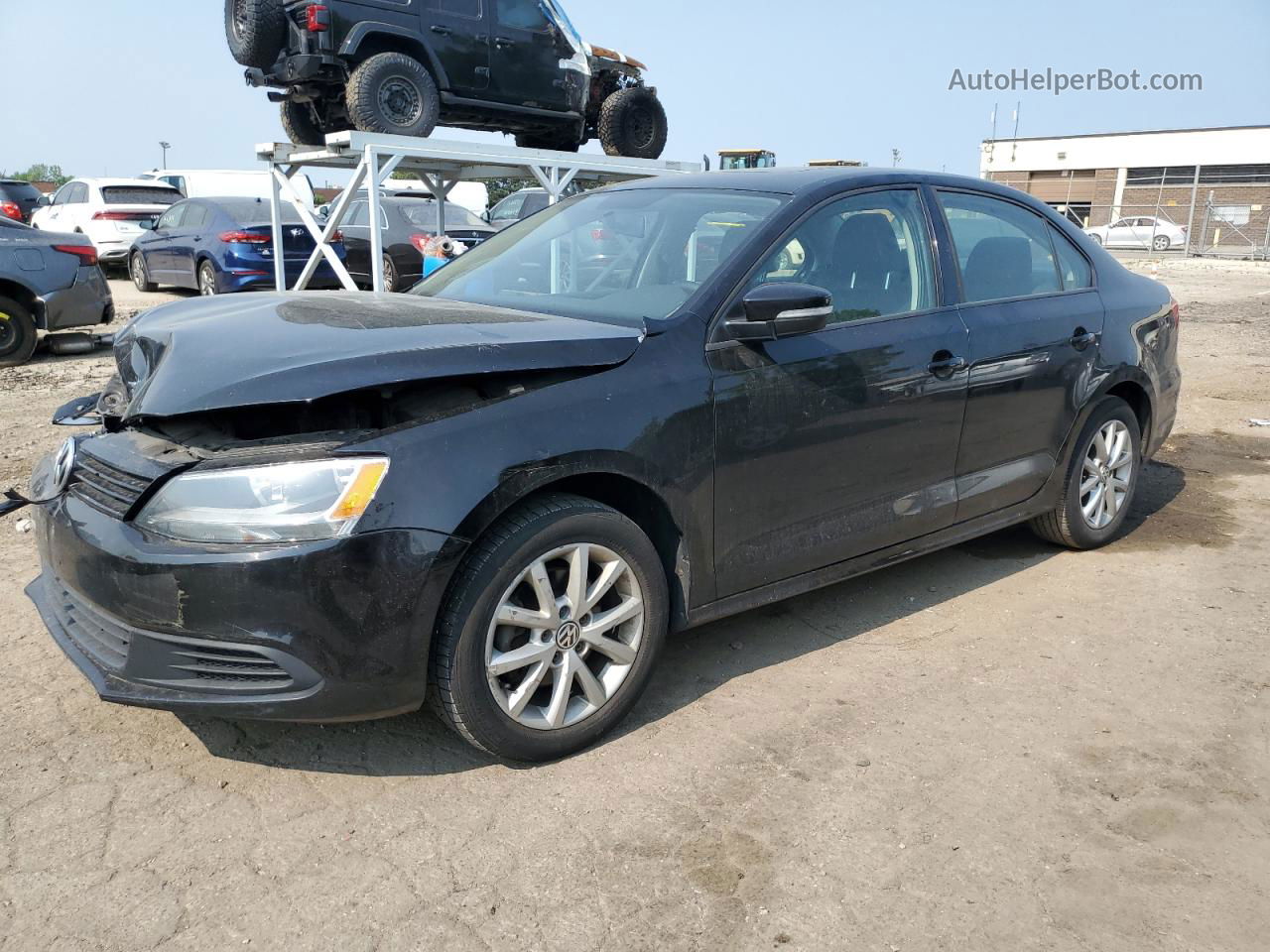 2012 Volkswagen Jetta Se Black vin: 3VWDX7AJ3CM353604