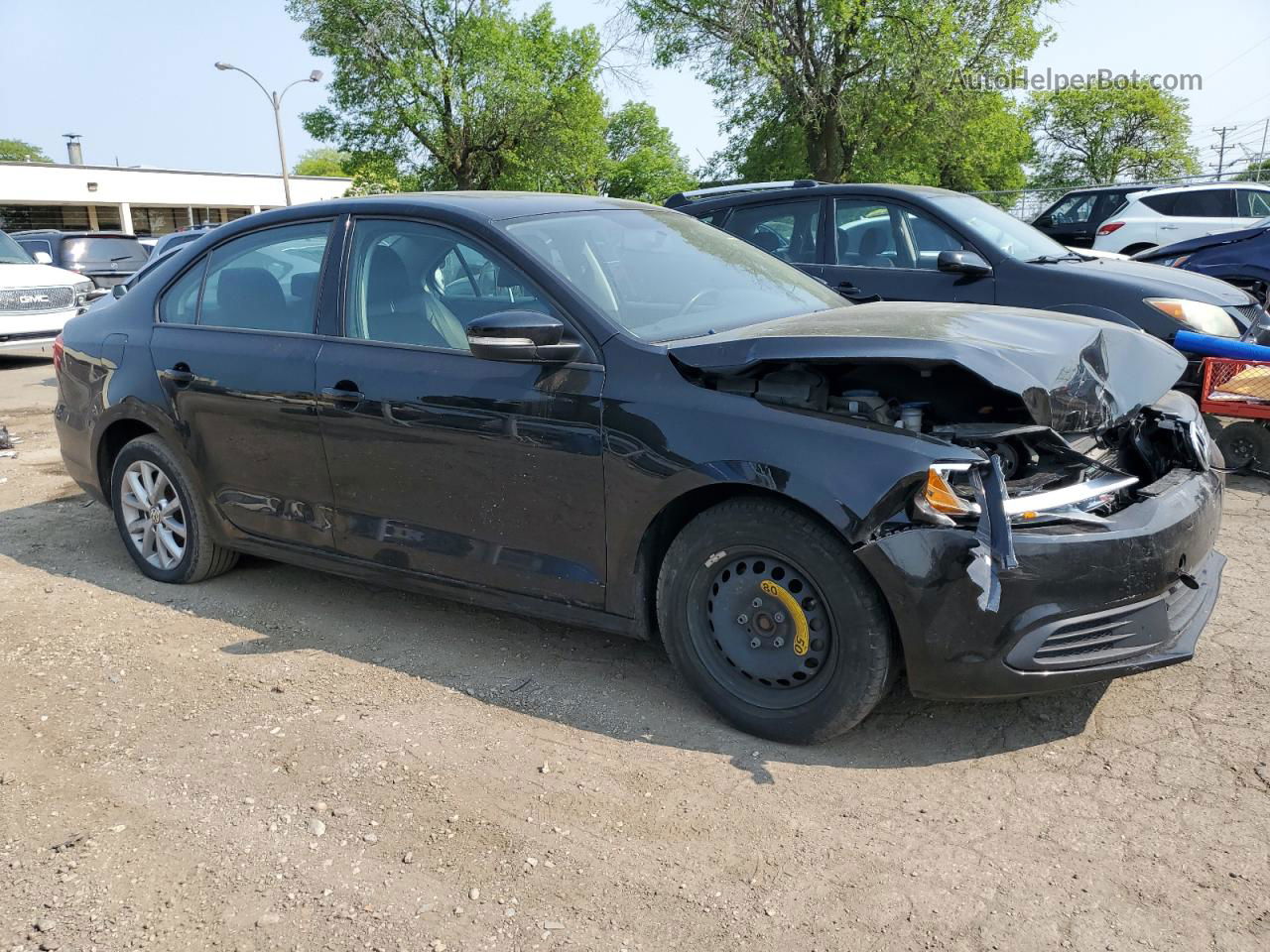 2012 Volkswagen Jetta Se Black vin: 3VWDX7AJ3CM353604