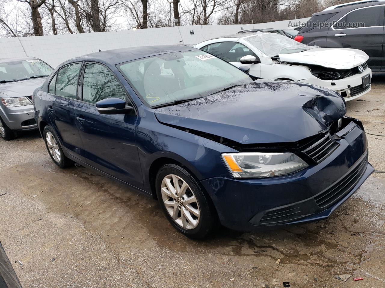 2012 Volkswagen Jetta Se Синий vin: 3VWDX7AJ3CM400100