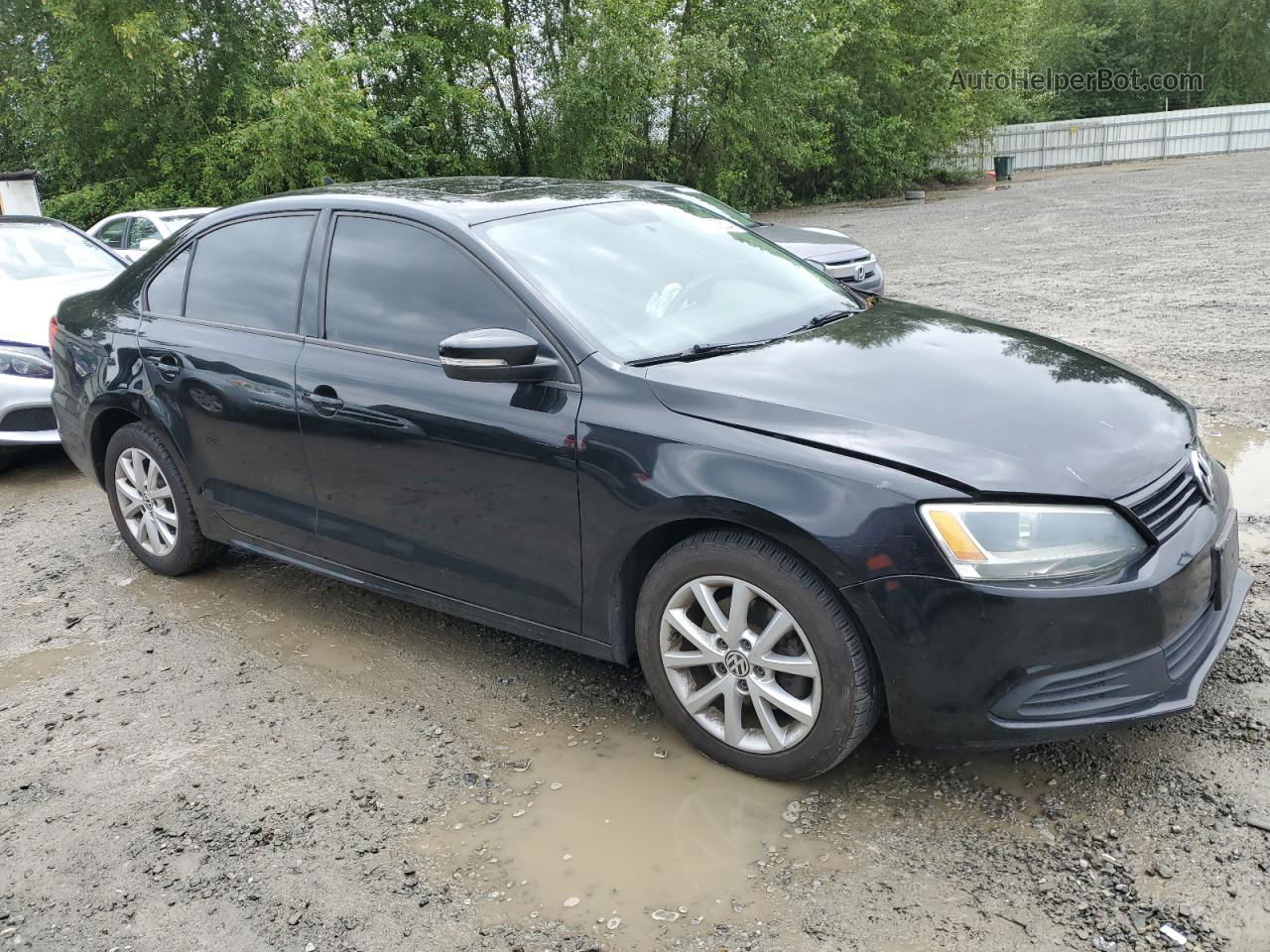 2012 Volkswagen Jetta Se Black vin: 3VWDX7AJ3CM413879