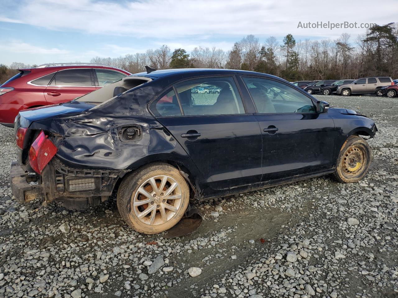 2012 Volkswagen Jetta Se Black vin: 3VWDX7AJ3CM418063