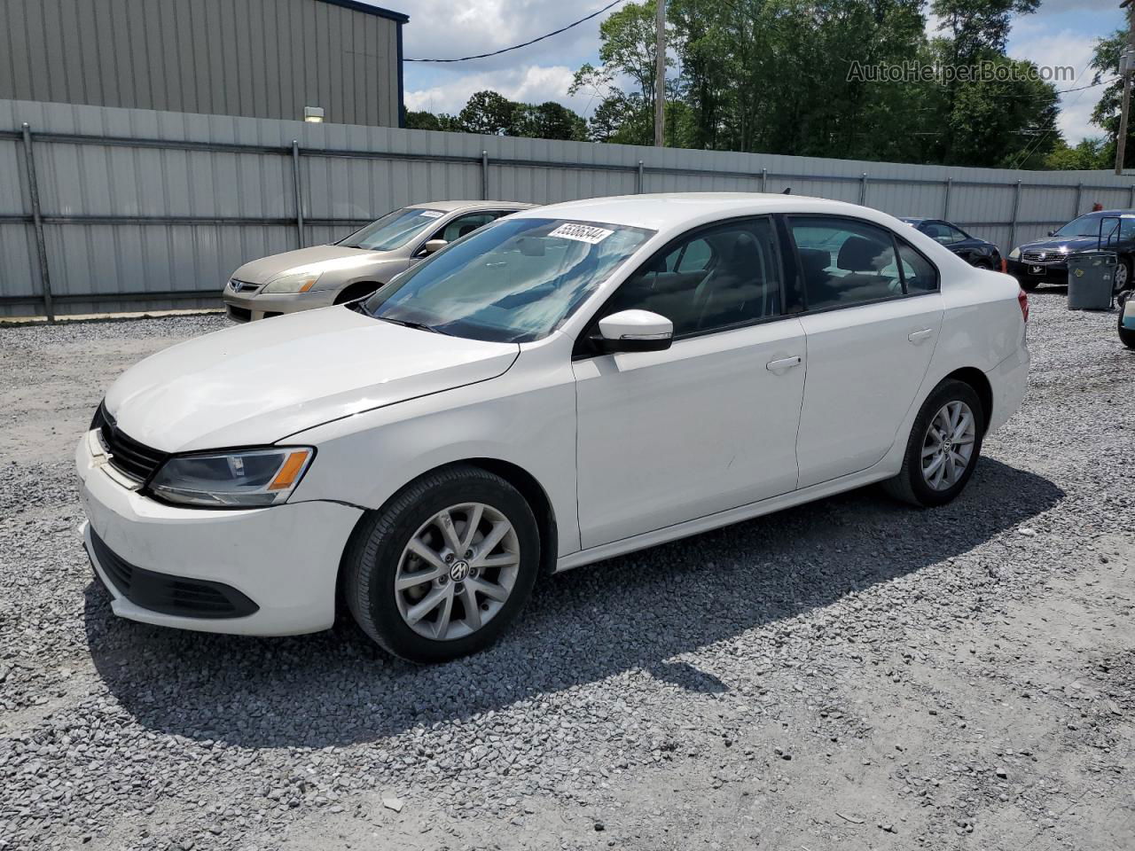 2012 Volkswagen Jetta Se White vin: 3VWDX7AJ3CM422503