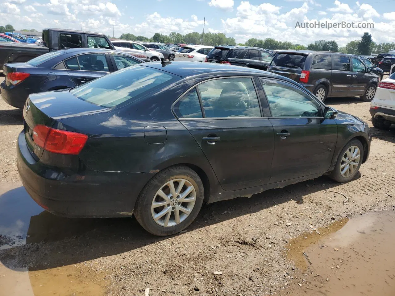 2011 Volkswagen Jetta Se Black vin: 3VWDX7AJ4BM354887