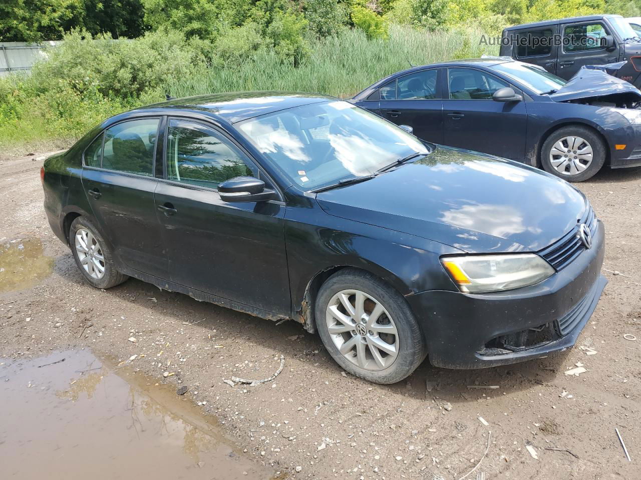 2011 Volkswagen Jetta Se Black vin: 3VWDX7AJ4BM354887