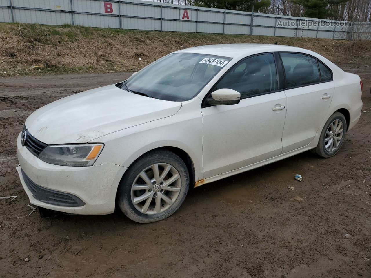 2012 Volkswagen Jetta Se White vin: 3VWDX7AJ4CM450357