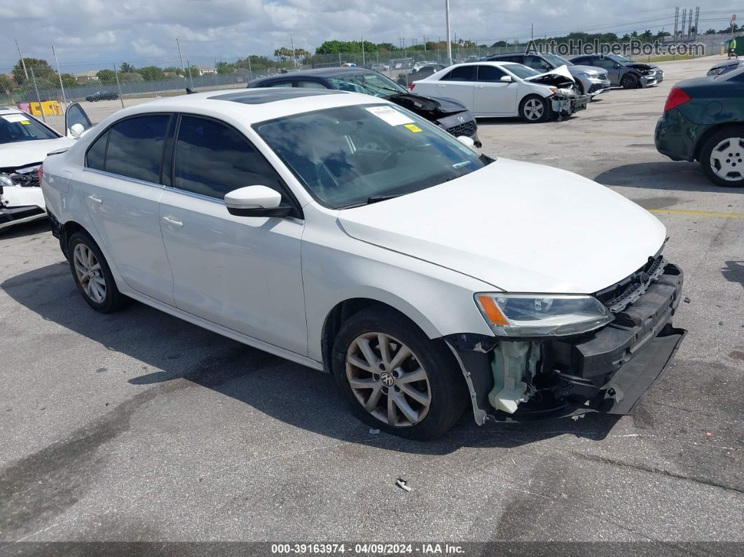 2013 Volkswagen Jetta Se White vin: 3VWDX7AJ5DM390123