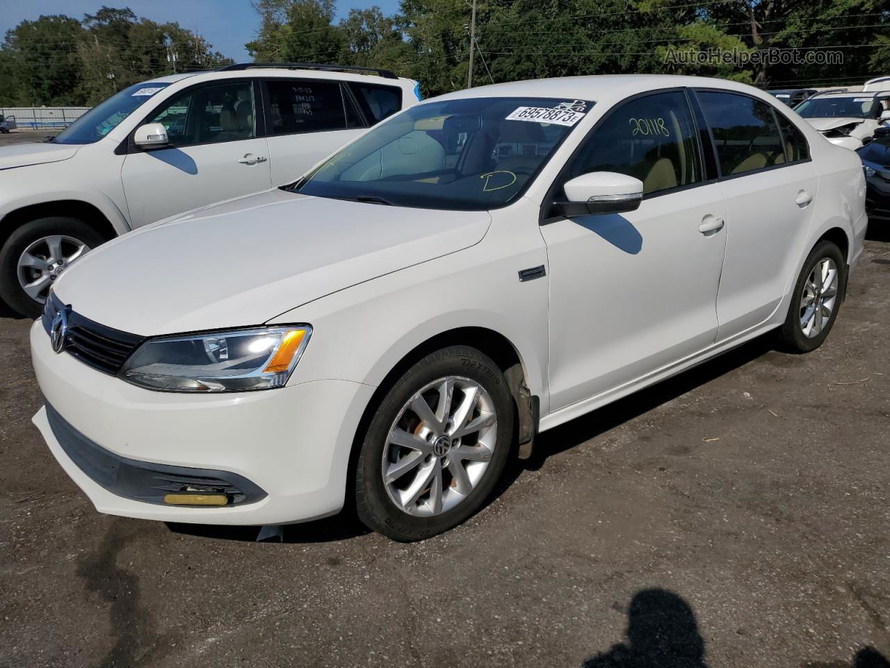 2011 Volkswagen Jetta Se White vin: 3VWDX7AJ6BM322491